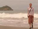 Ashe on the beach at Manuel Antonio.